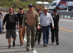 Rancher Bundy is escorted in Bunkerville